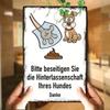 1pc German Pet Waste Reminder Sign Durable Aluminum Outdoor Wall Plaque Clean Up After Dog