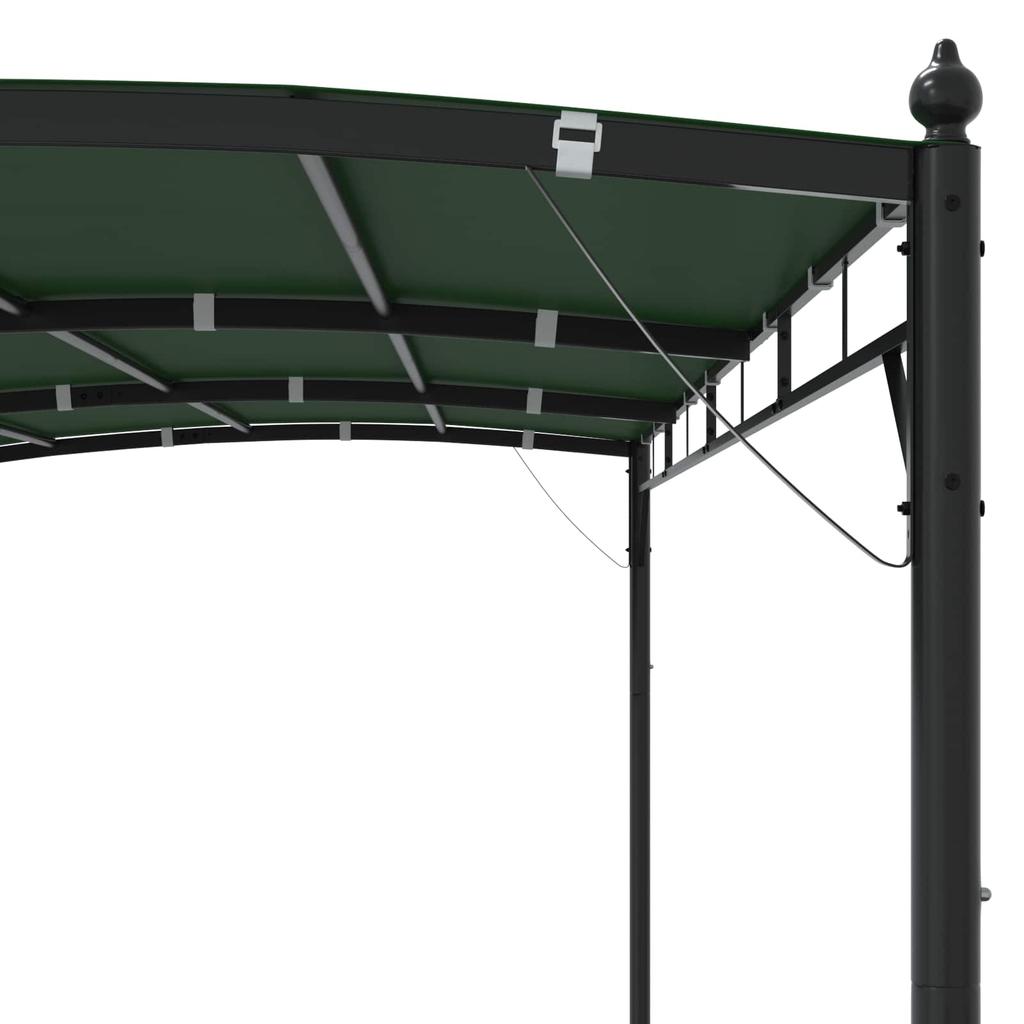 Gazebo 4 X 3 X 2.55 M Green Fabric and Aluminum 180 Gsm