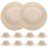 10Pcs Mini Straw Hats Small Hat Prop DIY Craft Decorative Mini House Photo Props Creative Ornament Small Hat Tiny Hats