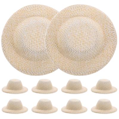 10Pcs Mini Straw Hats Small Hat Prop DIY Craft Decorative Mini House Photo Props Creative Ornament Small Hat Tiny Hats
