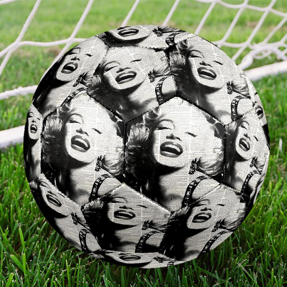 Marilyn Monroe Print Size 5 Soccer Ball, Standard Match Football for Sports Game and Team Practice, Ideal Gift for Soccer Fans