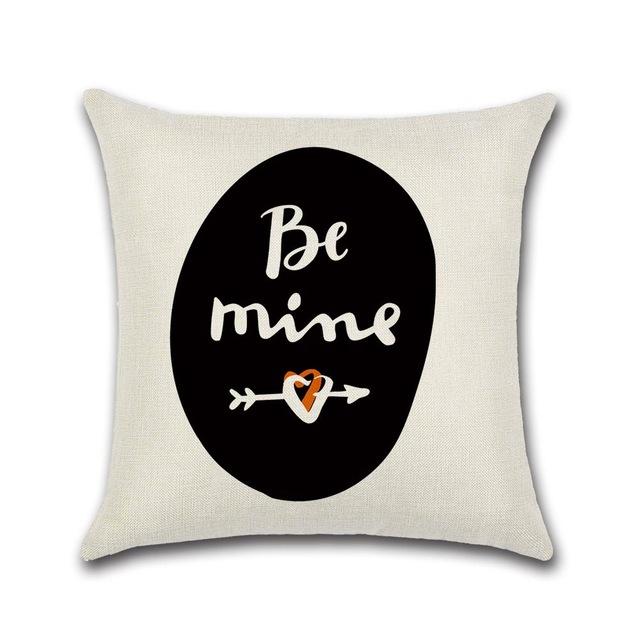 Creative Couple Cushion Cover Cotton Linen Throw Pillow Case For Sofa Lovers Valentine'S Day Decorative Pillowcase Cushion Cover
