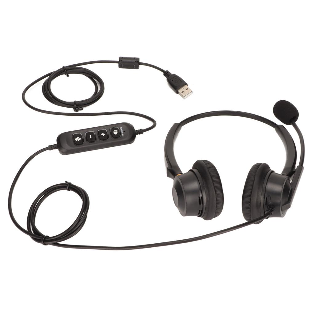 Telefon-Headset ENC Aktive Geräuschunterdrückung Dual-Ohr Lautstärke einstellbar Stummschaltungskontrolle USB Business