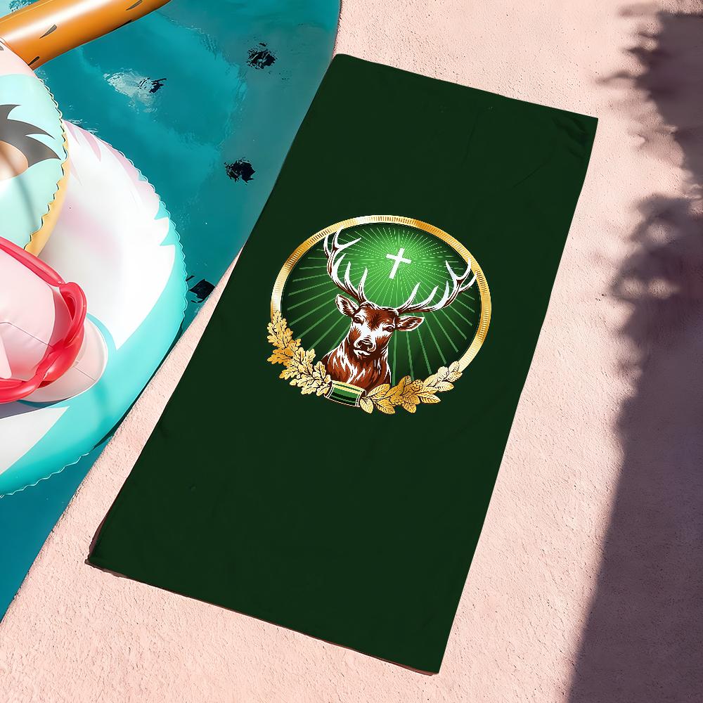 Marca J-Jagermeister-S Liqueur Digestiva Asciugamano Sportivo Asciugatura Rapida Attrezzatura da Viaggio Campeggio Resistente alla Sabbia Morbido Leggero Grande Asciugamano da Spiaggia