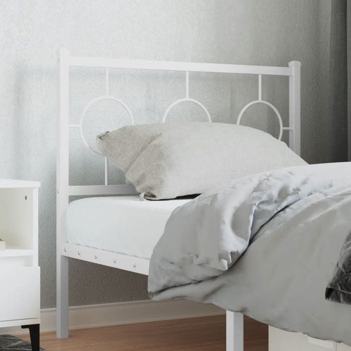 VidaXL Tête de Lit Métal, Tête de Lit avec Pieds, Meuble de Chambre à Coucher, Accessoire de Lit Simple, Tête de Cadre de 376303