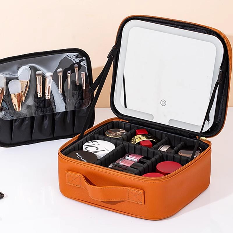 Portable LED Makeup Case with Large Mirror and Handle