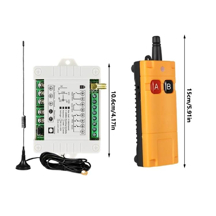 433Mhz Wireless Remote Control Switches Transmitter With 2 Channel RF Remote Relaying Receiver Module for Garage Door