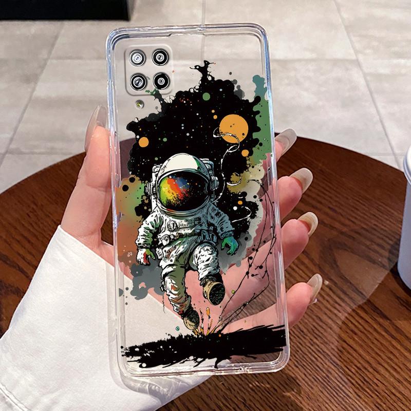 Case For Samsung Galaxy A42 M42 M32 M22 F22 Capa Clear Silicone Shells Soft TPU Back Cover Cute Rabbit Cat Dinasaur Phone Case