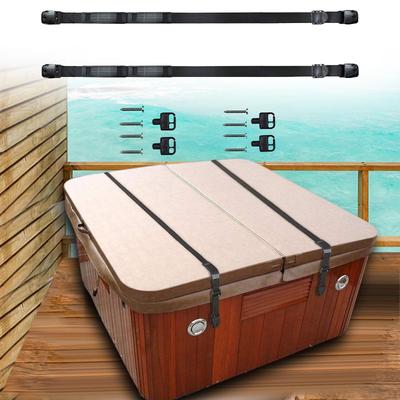 2Pcs Heavy Duty Cover of Wind Straps Tub 67inch-116inch Adjustable Length SPA for