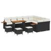 Garden Sofa Set 13 Pcs Black Poly Rattan