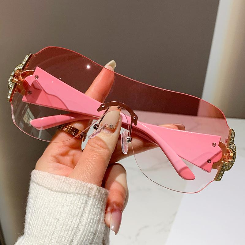 

Sunglasses Women Big Frame Y2K Sun Glasses Diamond Inlaid Street Style Photo Outdoor Decorative Glasses Sunglasses for Men