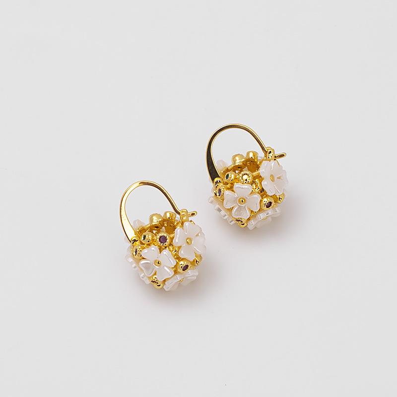 

Elegant Hydrangea Flower Basket Earrings - Luxurious and Versatile for the New Year