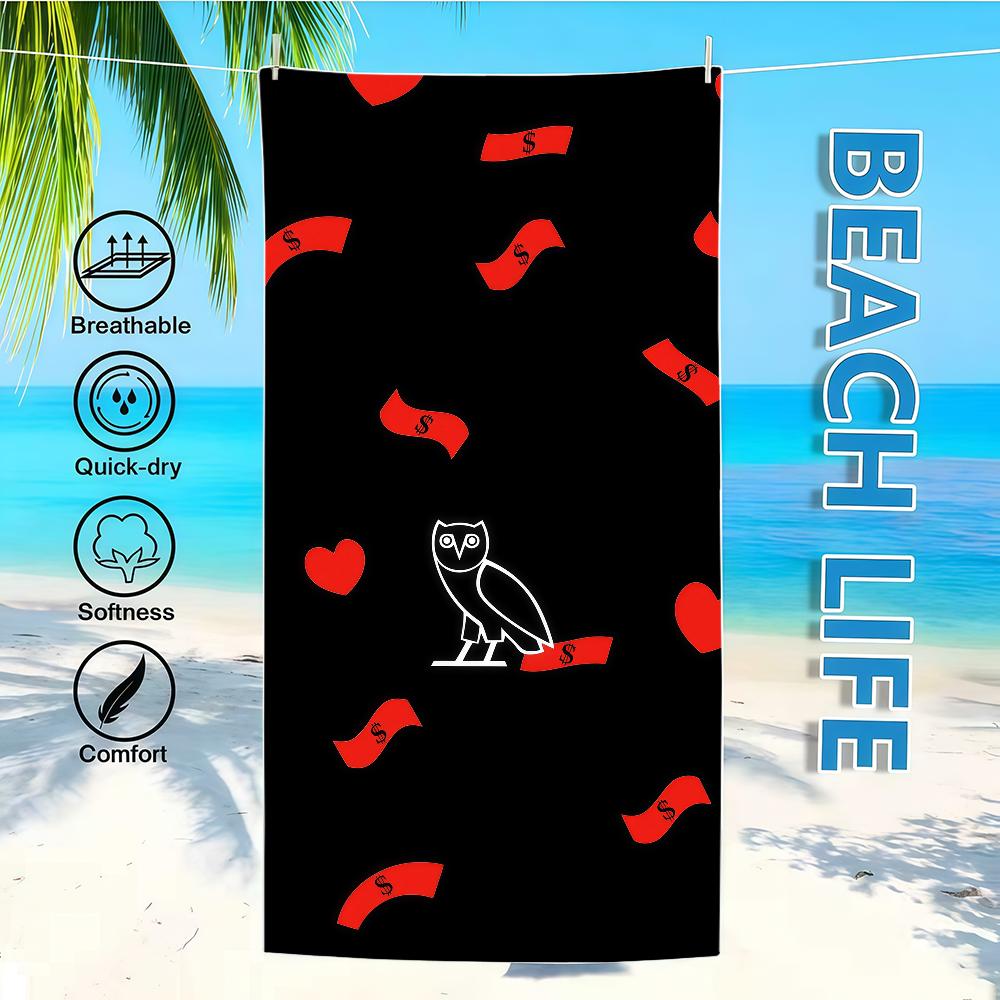 D-DrakeS O-Ovo O-Owls Towel Textile Bathrobe Beach Quick-Drying Lightweight Portable Camping Swim Pool Travel