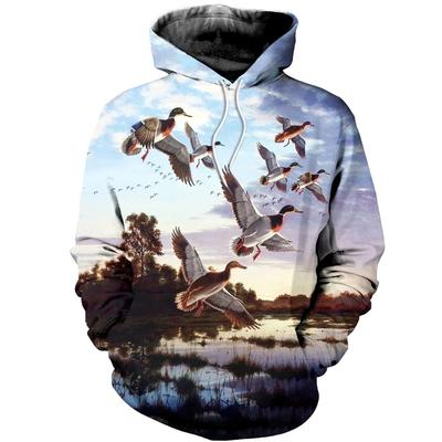 Primavera Autunno Bella Caccia all'anatra Stampata in 3D Felpa con cappuccio unisex Deluxe Felpa da uomo Pullover Moda Tuta casual