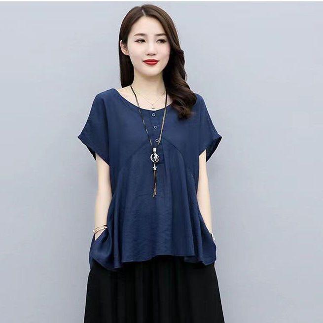 

Женская рубашка со складками, модные летние свободные женские сексуальные топы, повседневные универсальные однотонные белые рубашки 3XL темно-синий