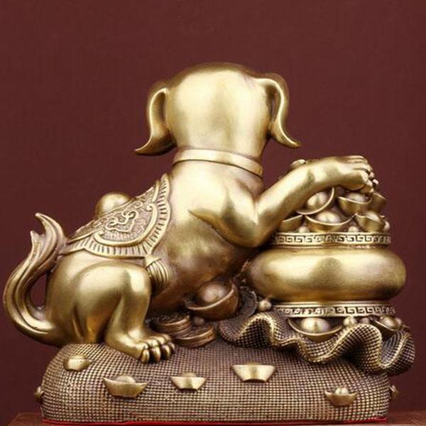 Copper Dog Treasure Bowl Dog Home Office Desktop Decoration Zodiac Dog Treasure Dog Ornament