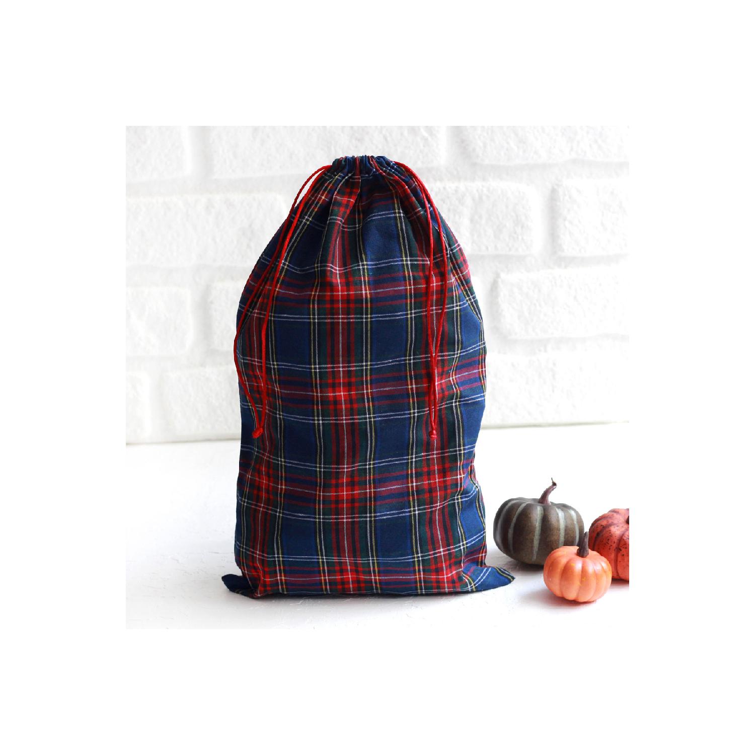 

Рождественский подарочный пакет из кружева в клетку темно-синего цвета, 25х40 см, 2 шт. бездна