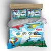 Various vehicles and animal passengers Print Soft Comfortable Duvet Cover Bedding Set Included 1*Duvet Cover 2*Pillowcases