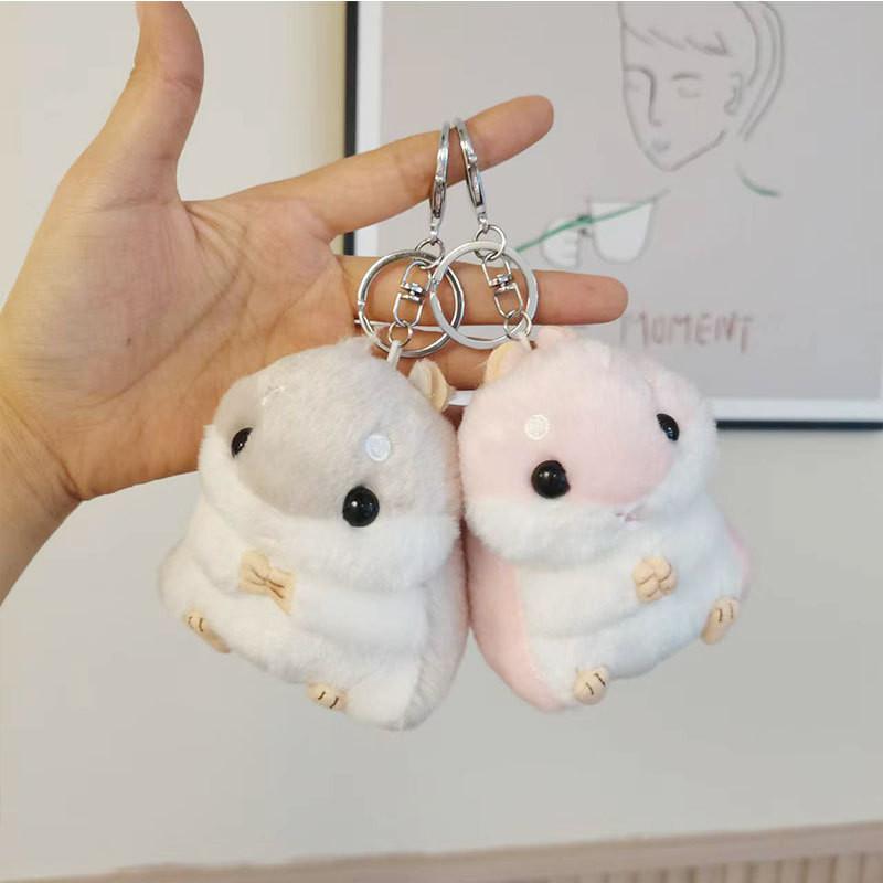 Adorable Cartoon Hamster Plush Keychain Cute Backpack Pendant Animal Toy Gift