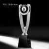 Customized Black Eight Billiards Resin Trophy Reward, Gold, Silver, Copper, Crystal Base, Sport Activity Competition Awards, 1Pc