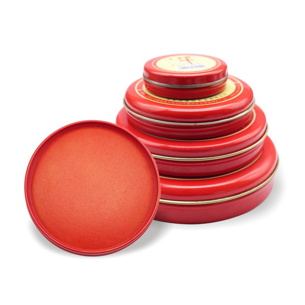 Red Stamp Pad Chinese Ink Pad Red Ink Paste Quick-Drying Red Stamp Ink Pad Round Yinni Pad for Crisp & Clear Impression