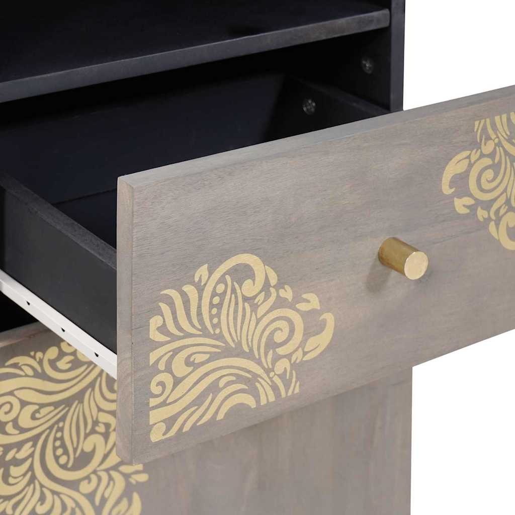 Bathroom Cabinet Gray 38 x 33 x 160 cm Solid Mango Wood