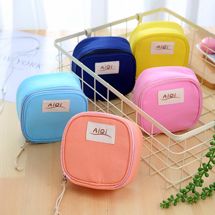 

Маленький бавовняний мішечок цукеркового кольору Косметичний мішечок Гігієнічні серветки жовтий