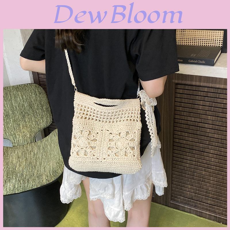 Handmade Woven Tote Bag For Women Summer Fashion Beach Vacation With Zipper Closure