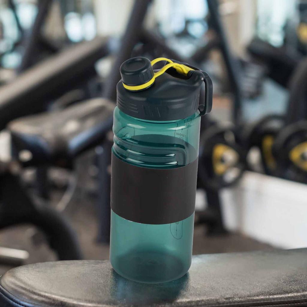 Plast Vattenflaska Stor Kapacitet Rymdflaska Sportflaska med Snodd för Män Kvinnor Grön 1700ml