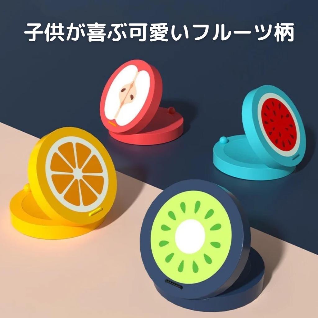 Mini Fruit Castanets for Kids Orange Set of 4 [Chandini] - Apple, Kiwi, Watermelon, - Colorful, Kids, Musical, Cute,