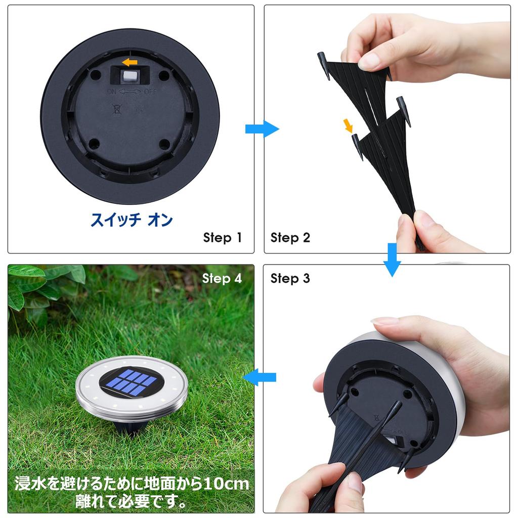 NFESOLAR Solar Lights, Outdoor, IP68 Waterproof, Recessed Garden Lights, Solar-Powered, Automatic On, Light Sensor, Solar Panel Charging, High