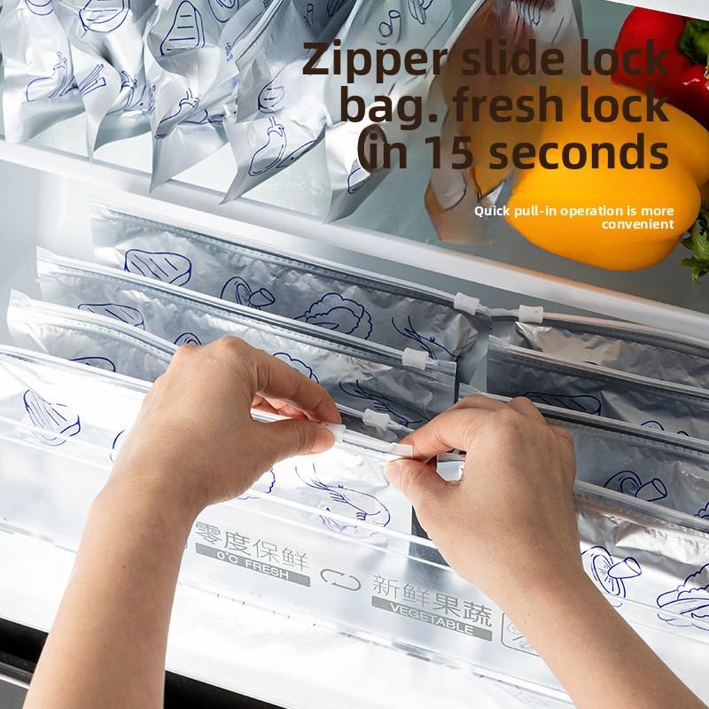 10 Piezas PcsSello Antibacteriano para Frigorífico Congelador Autosellante con Cierre Zip-Lock Sello de Grado Alimenticio Dispensador Bolsa Nevera