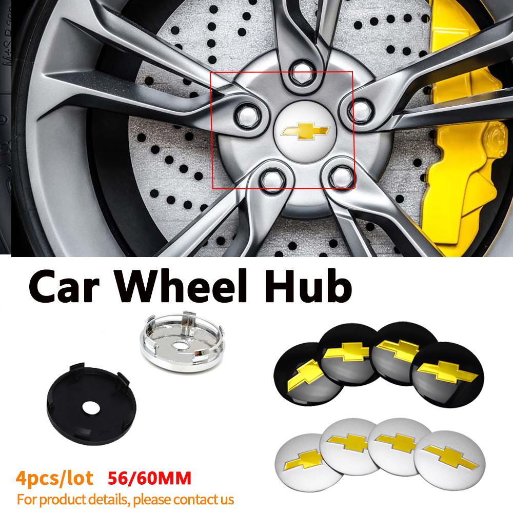 4Pcs 56/60mm Car Styling Car Wheel Hub Center Badge Cap Auto Decorative Accessories for Chevrolet Cruze Captiva Sonic Spark Onix