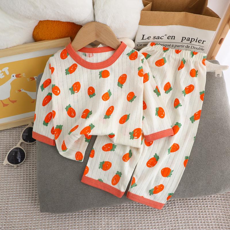 Conjuntos para niños Ropa de estar en casa Pijamas de manga larga para niños Lindo diseño Tejido ligero y cómodo Conjunto de ropa de dormir