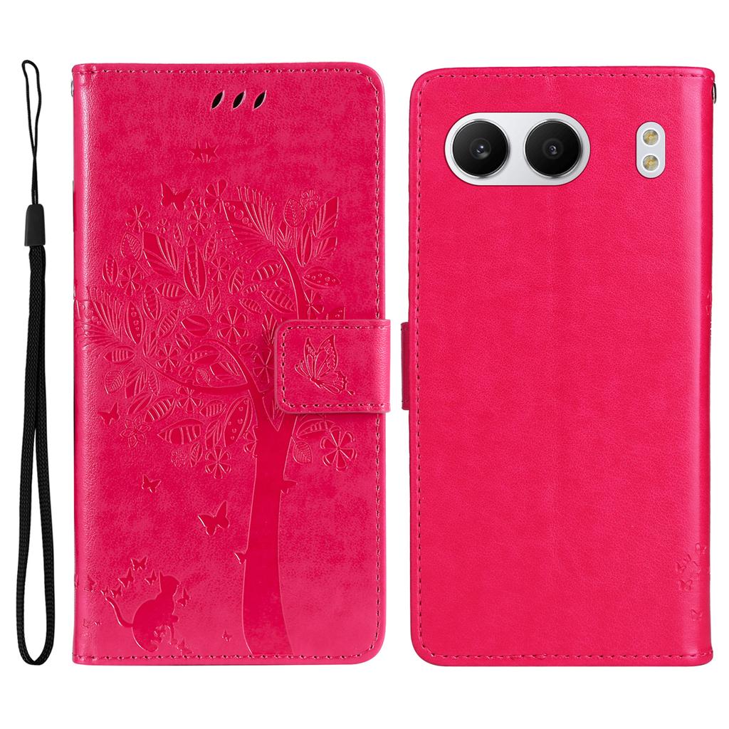 For OnePlus Nord 4 Phone Case with Stand Cat Tree Pattern Leather Wallet Mobile Cover