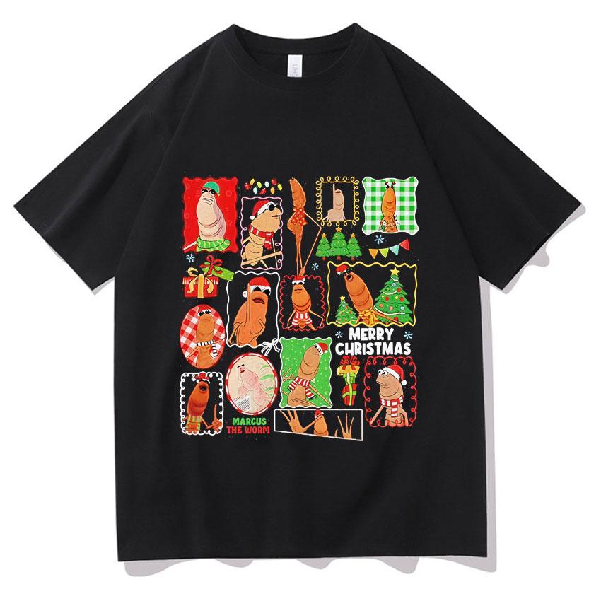 Marcus The Worm Men Women Tshirt High Quality Oversized Tshrits Funny Meme Popluar Tee Cotton Y2K Tops Christmas Gift Teenagers