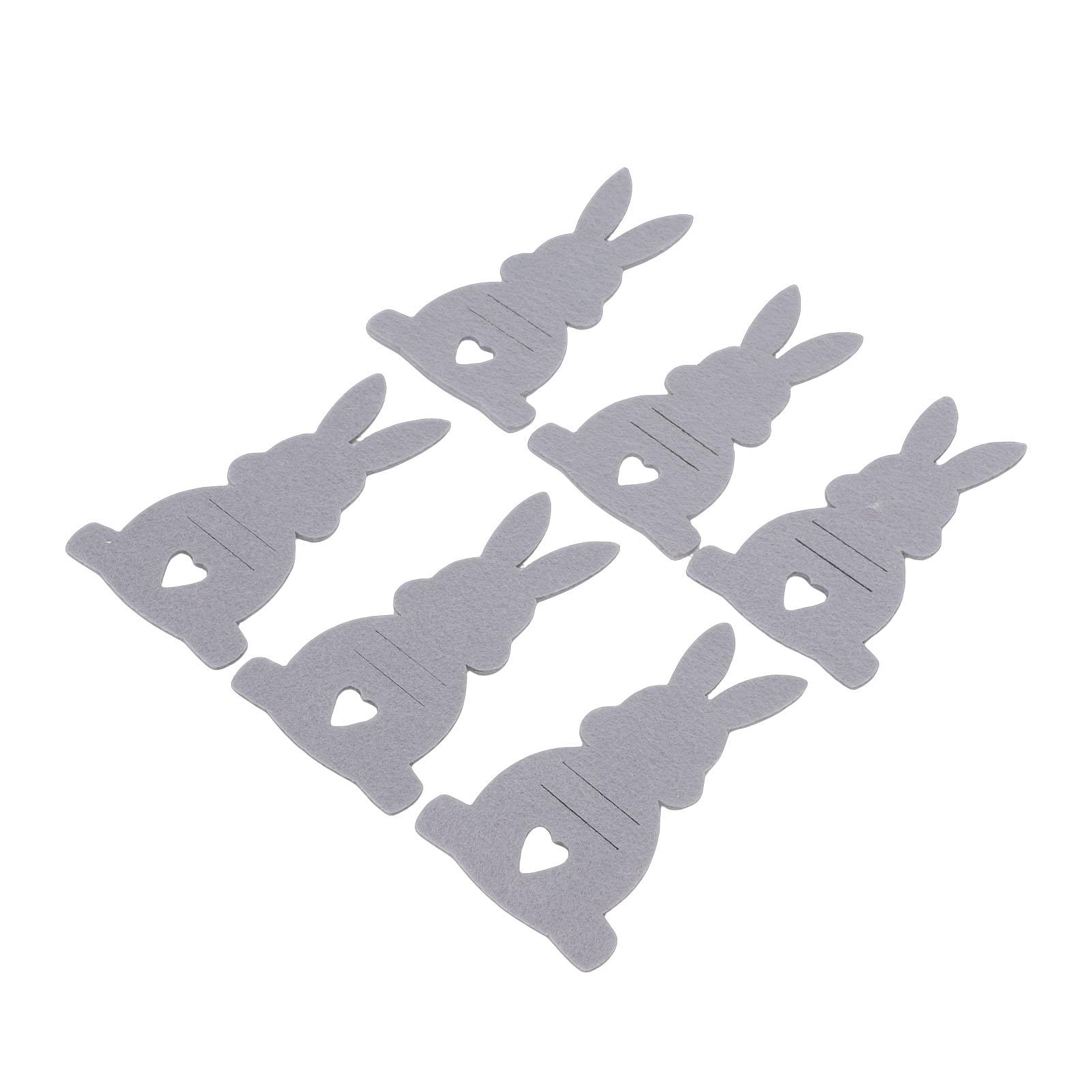 

6Pcs Easter Bunny Money Holders Felt Bulk Cute Basket Stuffers Decorations Light Grey