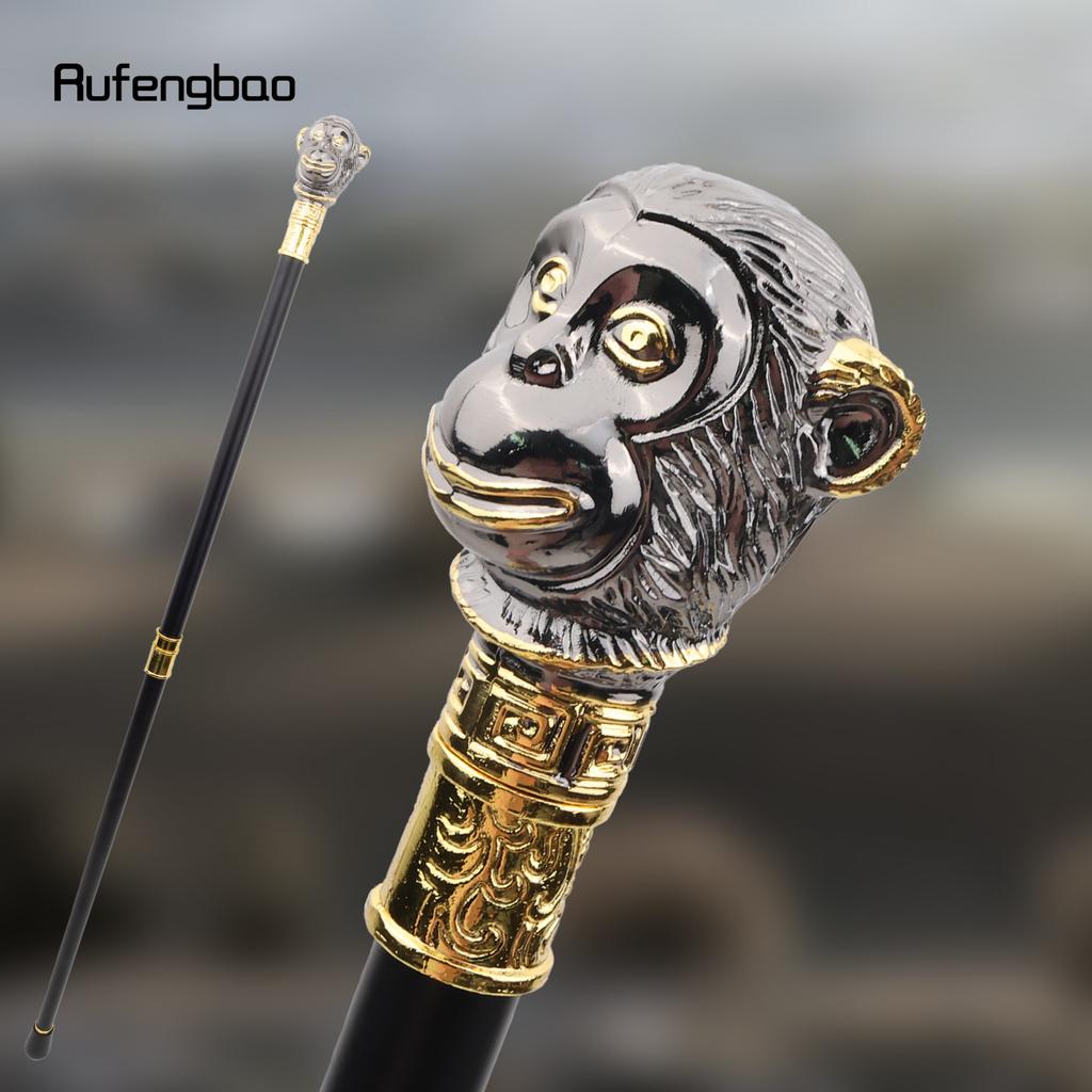 Golden Black Monkey Animal Fashion Walking Stick Decorative Cospaly Vintage Party Fashionable Walking Cane Crosier 92cm