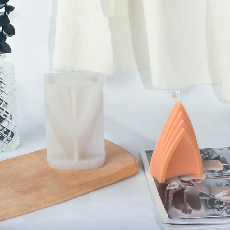 3D Triangular Candle Mold Epoxy Resin Casting Silicone Mold for Making Candle