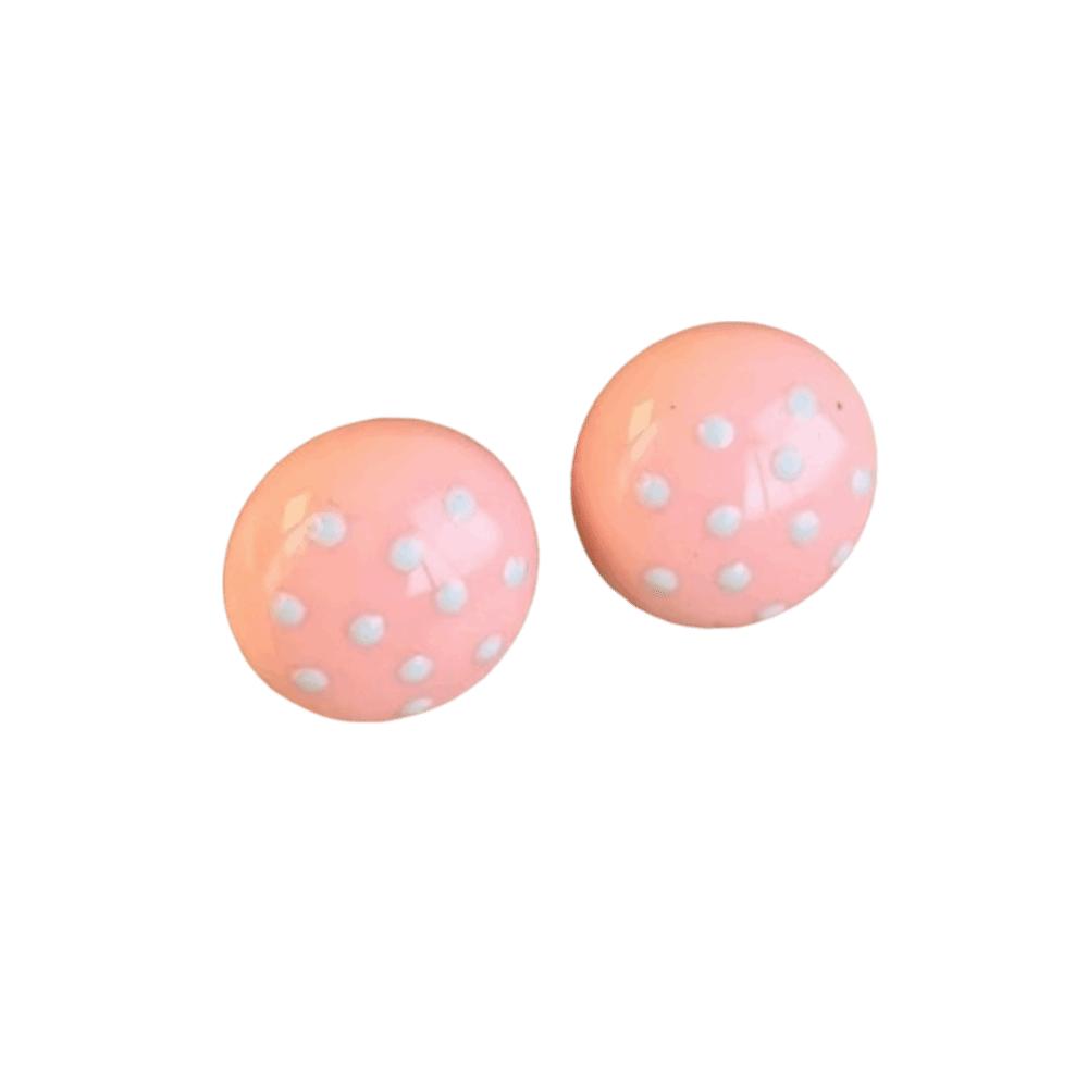 Flower Round Stud Earrings Temperament Jewelry Gift Elegant Polka Dot Earrings  Party