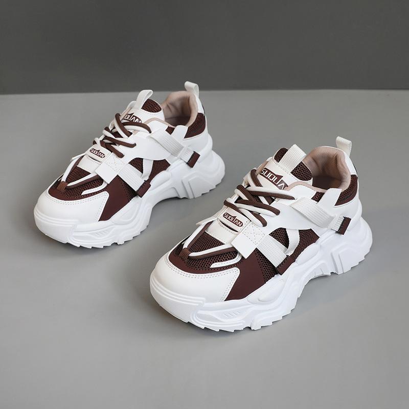 ZYCK-6 new 2025 sports shoes leather surface heightening shoes women's shoes color matching platform student fashion Korean version tide