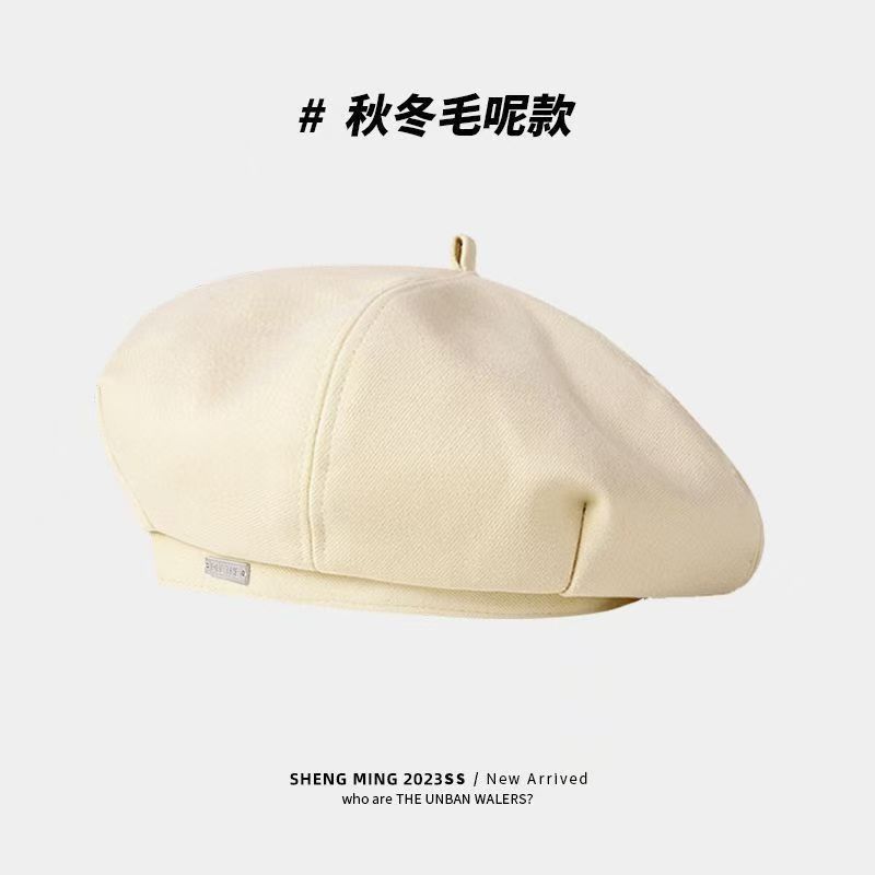 

Берет женский весна и осень корейский интернет знаменитость японский черный восьмиугольная шляпа большая окружность головы круглое лицо ретро шляпа художника модный бренд adjustable