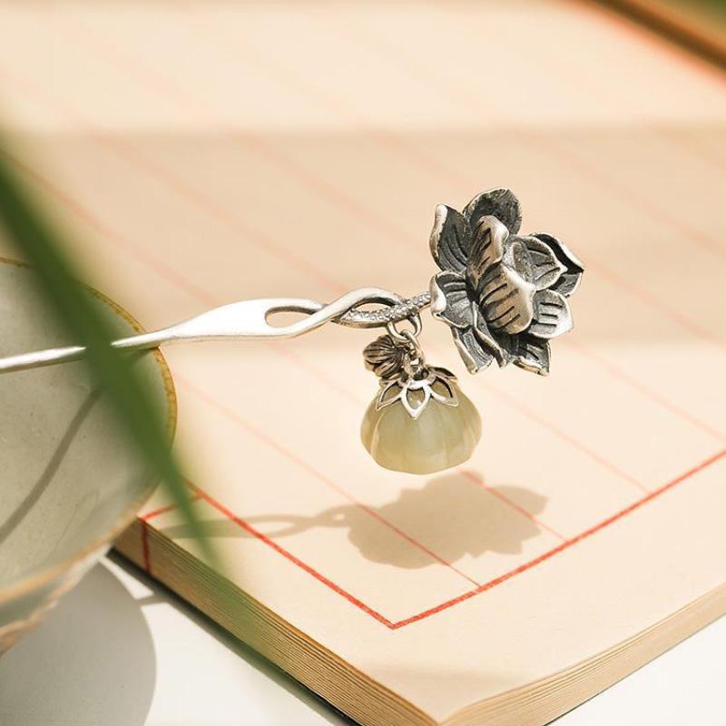 Ethnic Style Exquisite   Lotus Hair Jewelry Hairpin Tiara Classical Wedding Cheongsam Hanfu Accessories Gift