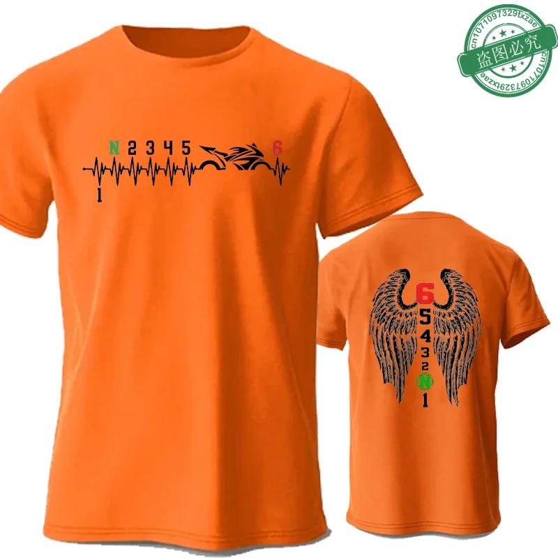 

1N23456 Мотоциклетная передача Принт Сердцебиение байкера Мужские футболки Летние мужские футболки Мужская одежда оверсайз Графические Y2k топы 4XL