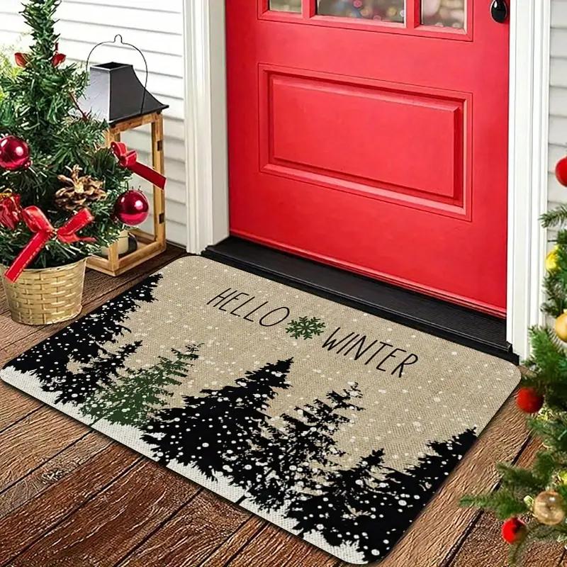 

Winter Christmas Entrance Mat, Home Non-Slip Front Door Mat, Indoor/Outdoor Decorative Doormat For Home Furnishings 40x60cm 16x24inch