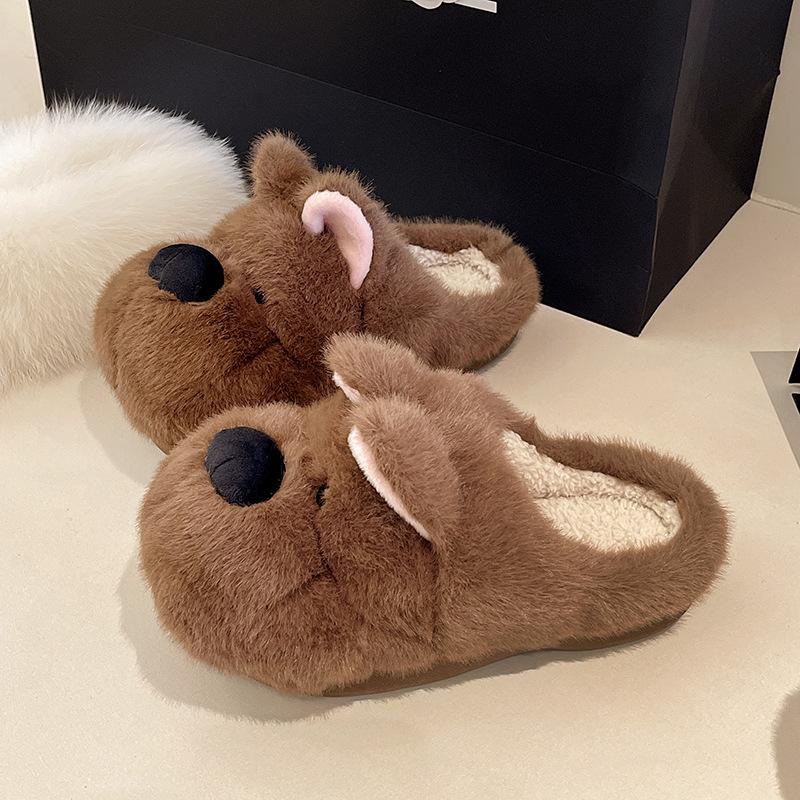 Damen Premium Gefühl Cartoon Plüsch Hausschuhe - Warme und Warme Thekenbaumwolle Winter Hausschuhe Dicke Sohle Lässige Indoor Schuhe