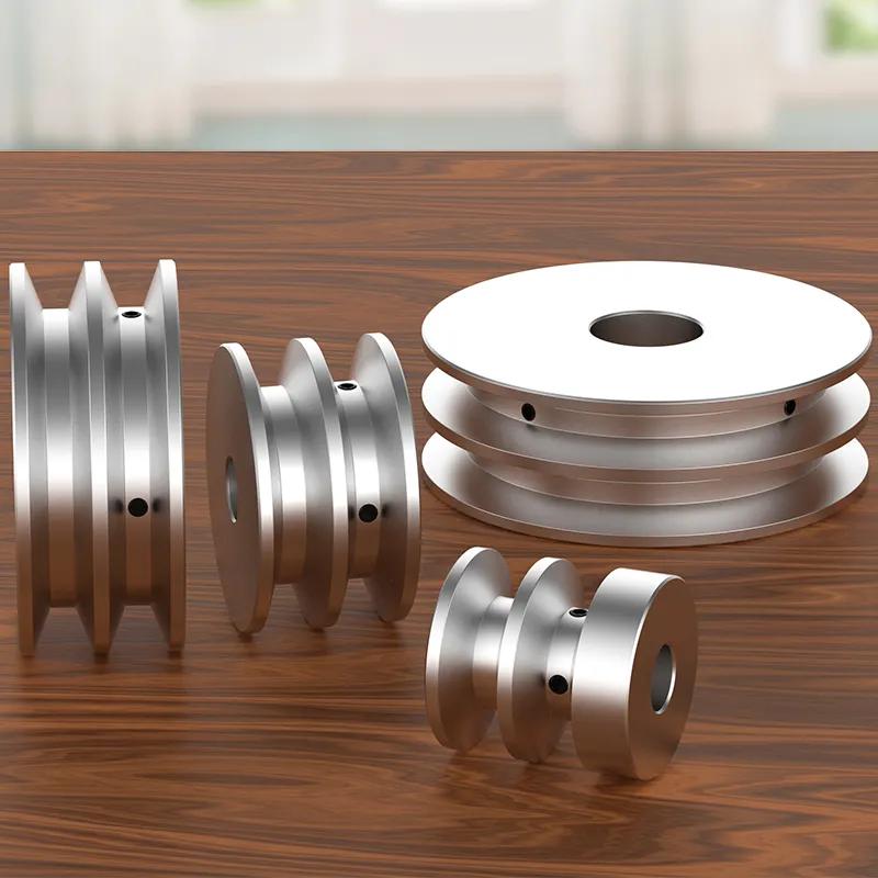1pcs Aluminum Alloy V-belt Pulley A-type Double-slot Motor Motor Pulley Industrial Drive Wheel V-slot