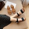 Casual Pu Flat Sandals With Water Drip Embellishments For Women