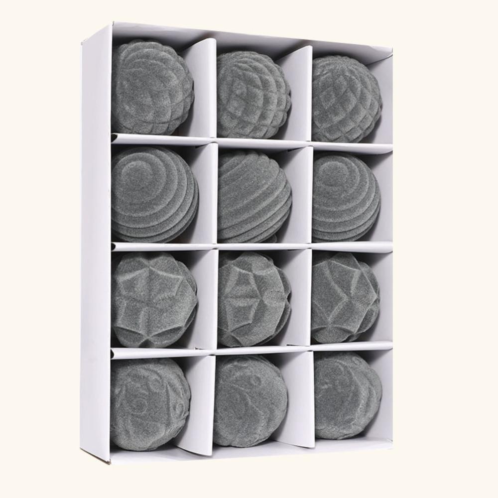 12pcs Christmas Tree Velvet Ball Ornaments Colorful Holidays Decoration Hanging Ornaments Simple Creative Pendant Decorations