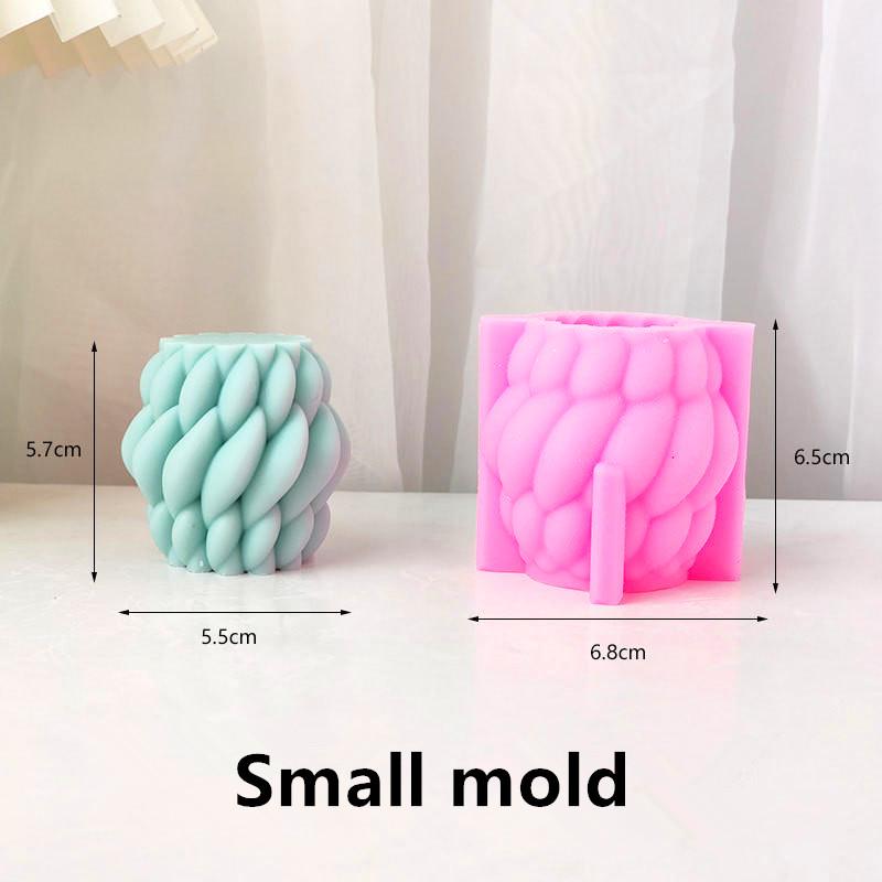 3D Pillar Swirl Candle Molds Wave Twirl Taper Spiral Silicone Mould Geometric Abstract Decorative Wavy Soy Wax Mold Clay Molds